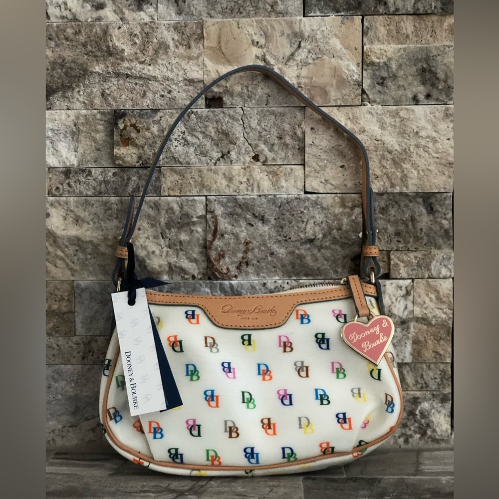 Dooney & Bourke Signature Patty Pouchette White/ Rainbow Y2K Mint New with Tags